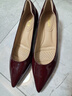 接吻貓金晨同款KISSCAT【經(jīng)典CAT貓掌鞋】單鞋簡(jiǎn)約通勤高跟鞋尖頭船鞋女 暗酒紅色 （瘦腳卡碼拍小一碼） 38 (240mm) 曬單實(shí)拍圖