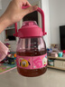 品家家品（PINKAH）兒童水杯雙飲學(xué)生大肚杯大容量吸管杯卡通直飲杯背帶噸噸桶帶刻度 778草莓熊 1200ml 雙飲 曬單實(shí)拍圖
