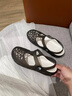 唐封洞洞鞋女拖鞋新款夏季果凍涼鞋韓版時(shí)尚平底防滑女士沙灘鞋護士鞋 2208黑色 37 曬單實(shí)拍圖