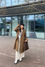 獨束大碼女裝【琥珀大衣】全羊毛呢大衣2024年冬新款質感優(yōu)雅新復古 橄欖棕 L (尺碼：2) 曬單實拍圖