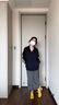 薇衣設設計感衛衣女春秋2025新款美式潮牌感開(kāi)衫寬松慵懶風(fēng)百搭外套 藏青色【春秋】 M 曬單實(shí)拍圖