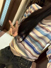 彩虹條紋長(cháng)袖t恤女春秋冬新款內搭可外穿小個(gè)子套頭正肩顯瘦上衣 條紋 S 曬單實(shí)拍圖