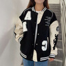 CTOX美式拼接字母刺繡棒球服春秋新款學(xué)院風(fēng)初高中學(xué)生休閑夾克外套女 黑色 S 【建議100斤內(nèi)】 曬單實(shí)拍圖