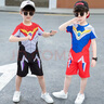 藍貝妮蝙蝠俠衣服cosplay夏季男童套裝男孩夏裝短袖六一兒童節表演服裝 灰色+眼罩披風(fēng)手帶腰帶 110 碼建議身高100CM 曬單實(shí)拍圖
