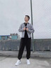 啄木鳥(niǎo)襯衫男長(zhǎng)袖韓版潮流格子襯衣休閑百搭男裝襯衫男裝外套秋季新款 CS2108-深灰色 L 曬單實(shí)拍圖