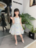 IVY HOUSE常春藤兒童裝女童2024夏新款  印花雪紡法式印花吊帶公主裙連衣裙 彩圖（（附贈肩飾*2）） 120cm 曬單實(shí)拍圖