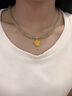 中國黃金（CHINA GOLD）牡丹花黃金項鏈女足金吊墜母親節(jié)生日禮物送老婆媽媽長輩紀(jì)念日 足金牡丹花和田玉項鏈 曬單實拍圖