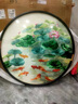 趙氏恒璽（ZONLOLV） 新中式刺繡掛畫蘇州刺繡成品裝飾畫九魚圖精品入戶玄關(guān)客廳風(fēng)景 實木立體圓框 曬單實拍圖