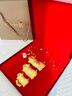 GinzaRim珠寶黃金項鏈女士金鏈牌豬牌足金9999婚慶婚嫁套鏈結婚金項鏈 三只金豬（約20.1-20.2克） 曬單實(shí)拍圖