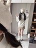 察今 可愛兔耳朵毛絨棒球帽女秋冬季正反兩戴鴨舌帽顯臉小保暖帽子 卡其色兔耳朵 曬單實拍圖