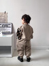 FNJ KIDS童裝男女童衛(wèi)衣套裝秋冬款帥氣寶寶運動衣服加絨兒童兩件套 卡其色（春秋款） 90 (建議身高80-90cm) 曬單實拍圖