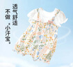 優(yōu)奇女寶寶衣服夏季短袖薄款爬服假兩件背帶小公主哈衣夏裝嬰兒連體衣 愛(ài)麗絲花園 73cm 曬單實(shí)拍圖