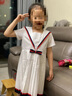 戴維貝拉（DAVE＆BELLA）大童女裝洋氣中大童百褶裙兒童裙子女童夏裝小女孩短袖夏天連衣裙 白色 130 cm（建議身高120-130cm） 曬單實(shí)拍圖