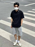 衣然呈品短袖polo衫男夏季新款簡約透氣寬松舒適休閑百搭翻領(lǐng)T恤半袖上衣 黑色 L【建議110-125斤】 曬單實拍圖