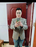 羅蒙高端休閑西服男士春秋薄款商務(wù)休閑英倫風(fēng)西裝外套寬松 2018淺咖啡色 常規(guī) L 175 120-135斤 曬單實(shí)拍圖