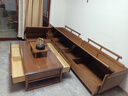 韻存實(shí)木沙發(fā)新中式小戶型客廳冬夏兩用儲(chǔ)物四人位宋式美學(xué)直排沙發(fā) 3.0米四人位（整塊海綿坐墊） （標(biāo)準(zhǔn)版:透氣布+三重材質(zhì)升級(jí)） 曬單實(shí)拍圖