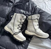 ROCKMARK冬季雪地靴男女兒童親子戶外防水防滑加絨東北旅游登山徒步滑雪靴 白色（拍一大碼） 37 曬單實(shí)拍圖