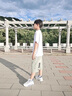蕉京男童夏季牛仔短褲薄款2023新款兒童裝休閑男孩大童七/分中褲外穿 黃泥色 140 cm 曬單實(shí)拍圖