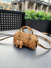 稻草人稻草人女包可愛(ài)女生包包2026新款手提斜挎包女士枕頭包圓筒小包 棕色 曬單實(shí)拍圖