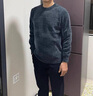 啄木鳥秋冬季男士毛衣男加絨加厚圓領(lǐng)針織衫男裝上衣中青年保暖打底衫 21026/3229墨綠色 XL 曬單實拍圖