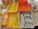 悠家良品（UPSTYLE） 兒童飯盒不銹鋼分格餐盤(pán)男女學(xué)生一年級專(zhuān)用可愛(ài)大容量 咕咕雞(4格帶餐具）1000ml 曬單實(shí)拍圖