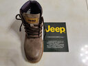 Jeep吉普馬丁靴男新款秋冬英倫風(fēng)工裝男鞋復古透氣耐磨保暖高幫雪地靴 卡其色 38 （皮鞋碼） 曬單實(shí)拍圖