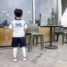 mlgt kids童裝男童套裝2025夏季新款時(shí)尚兒童衣服Polo領(lǐng)小男孩兩件套 白色 110 cm 曬單實(shí)拍圖