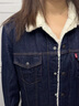 Levi's李維斯情侶美式復(fù)古翻領(lǐng)仿羊羔絨棉服牛仔外套 曬單實(shí)拍圖
