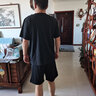 耐克（NIKE）男女跑步健身運動(dòng)套裝 籃球訓練冰絲速干短袖晨跑T恤網(wǎng)球足球短褲 短袖T恤+短褲/黑色兩件套 XL/180-建議體重150~170斤左右 曬單實(shí)拍圖