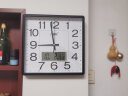 康巴丝（Compas） 挂钟 客厅家用大气方形石英钟办公日历时钟表挂墙卧室壁挂钟表 3112Y日历黑白（32*32cm） 实拍图