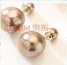 Qlady 女士雙面耳釘925銀珍珠耳釘女學(xué)生韓版氣質(zhì)韓國個(gè)性簡(jiǎn)約甜美耳環(huán)女時(shí)尚網(wǎng)紅同款裝飾耳飾品 簡(jiǎn)約款-香檳金色 曬單實(shí)拍圖