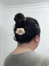 清晨的星星春季奶咖色毛線針織花朵發(fā)夾女氣質(zhì)發(fā)卡毛絨鴨嘴夾后腦勺夾子橫夾 米色大花朵 曬單實(shí)拍圖