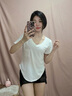 槿城性感純欲心機上衣女配裙子設計感小眾下擺孤形不規則短袖T恤夏裝 白色GF934 M【98斤以下】 曬單實(shí)拍圖