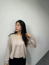 矜持范寬松針織衫女秋季2025年新款春秋韓版開衫V領(lǐng)短款女上衣夏季薄款 卡其色 S 曬單實(shí)拍圖