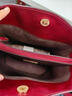 THE BRIDGE/橋牌手工牛皮【新年禮物】水桶包女復古簡(jiǎn)約大容量單肩斜挎包 紅色 曬單實(shí)拍圖
