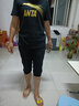 安踏運動(dòng)套裝女冬季透氣寬松大碼短袖短褲男女款休閑運動(dòng)上衣七分褲子 基礎黑/金標（上衣+褲子） M/170 曬單實(shí)拍圖