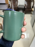 富光陶瓷馬克杯咖啡杯情侶水杯子男女家居辦公牛奶杯禮物茶水杯易清潔 綠色420ml 曬單實(shí)拍圖