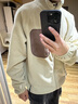 森馬（Semir）外套男抗靜電搖粒絨內(nèi)膽秋季寬松立領(lǐng)上衣情侶款撞色拼接潮流 淺駝50034 M 曬單實(shí)拍圖