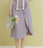 范思藍恩23FS12132荷葉邊抽褶半身裙通勤純色中長(cháng)款下開(kāi)叉半裙女 淺紫色 S 曬單實(shí)拍圖