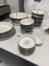 雅誠德 ARST水波石墨浮雕碗盤(pán)碟套裝家用餐具現代輕奢結婚新居喬遷之喜禮盒裝 【禮盒裝】8人食 38件套 曬單實(shí)拍圖