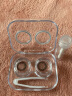乐活旅行 隐形眼镜盒 便携美瞳盒子收纳镊子夹子吸棒佩戴工具戴取配件一体伴侣盒双联盒护理套装 透明蓝色 实拍图
