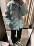 妙奕嘉棉服女2024新款外套棉襖棉衣冬季女士中長(zhǎng)款冬裝學(xué)生面包服小個(gè)子 湖綠色銀標(biāo)小清新外套 M 【建議90-120斤】 曬單實(shí)拍圖
