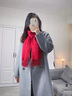 浪莎100%羊絨圍巾女2025秋冬新款韓版圍脖加厚保暖披肩母親生日禮物 中國紅 曬單實拍圖