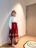 心可派兒馬面裙套裝兒童古裝衣服漢服女童新中式國潮風(fēng)母女親子裝春秋冬裝 繡花加絨襯衫+紅色馬面裙 140 碼建議身高135CM 曬單實(shí)拍圖