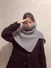 途尊開(kāi)叉高領(lǐng)披肩女秋冬韓版毛線(xiàn)針織圍脖套女保暖套頭圍巾純色簡(jiǎn)約 卡其色 曬單實(shí)拍圖