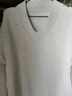 皮爾卡丹（pierre cardin）加絨加厚V領(lǐng)毛衣女寬松外穿上衣秋冬溫柔新款韓版慵懶打底針織衫 灰白色【品質(zhì)】 S 85-95斤 曬單實(shí)拍圖