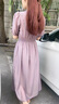 馬克印象天絲雪紡連衣裙女神范夏季2025新款高級感氣質(zhì)顯瘦法式流行長(cháng)裙子 GJC6265 紫粉色  L （建議105-120斤） 曬單實(shí)拍圖