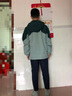 暇步士（Hush Puppies）【三防】童裝兒童男女大童冬季新款保暖舒適簡約拼色系風衣 天青色 155 cm(偏大半碼) 曬單實拍圖