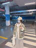 CTOX綠色小個(gè)子牛角扣外套女冬季2025新款百搭厚實(shí)保暖皮毛一體棉服 豆綠色 M 120斤內 曬單實(shí)拍圖