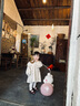 幼歌（YOUGE）嬰兒北歐風(fēng)繡花公主裙甜美女寶寶娃娃領(lǐng)復(fù)古連衣裙秋裝 米底小花（66-80內(nèi)有三角爬） 90 cm 曬單實(shí)拍圖